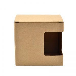 Кафява картонена кутия за чаша с прозорец
